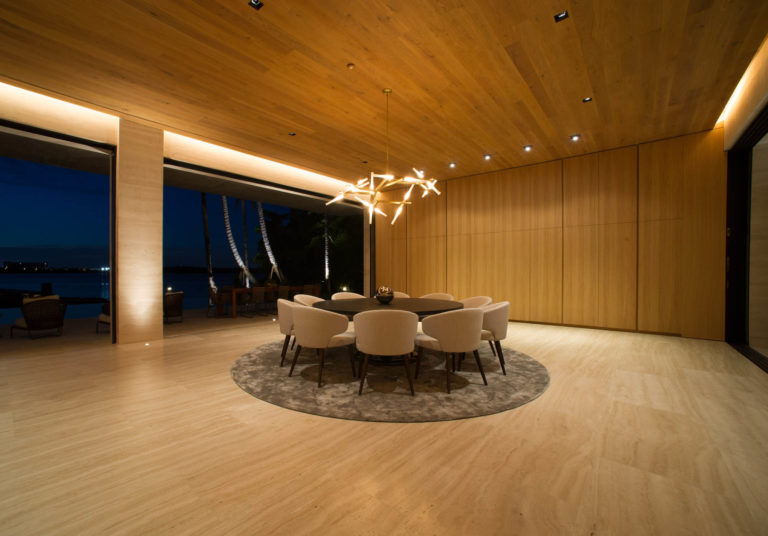 Boca Lighting and Controls cove lighting fixtures in a modern residential dining room.