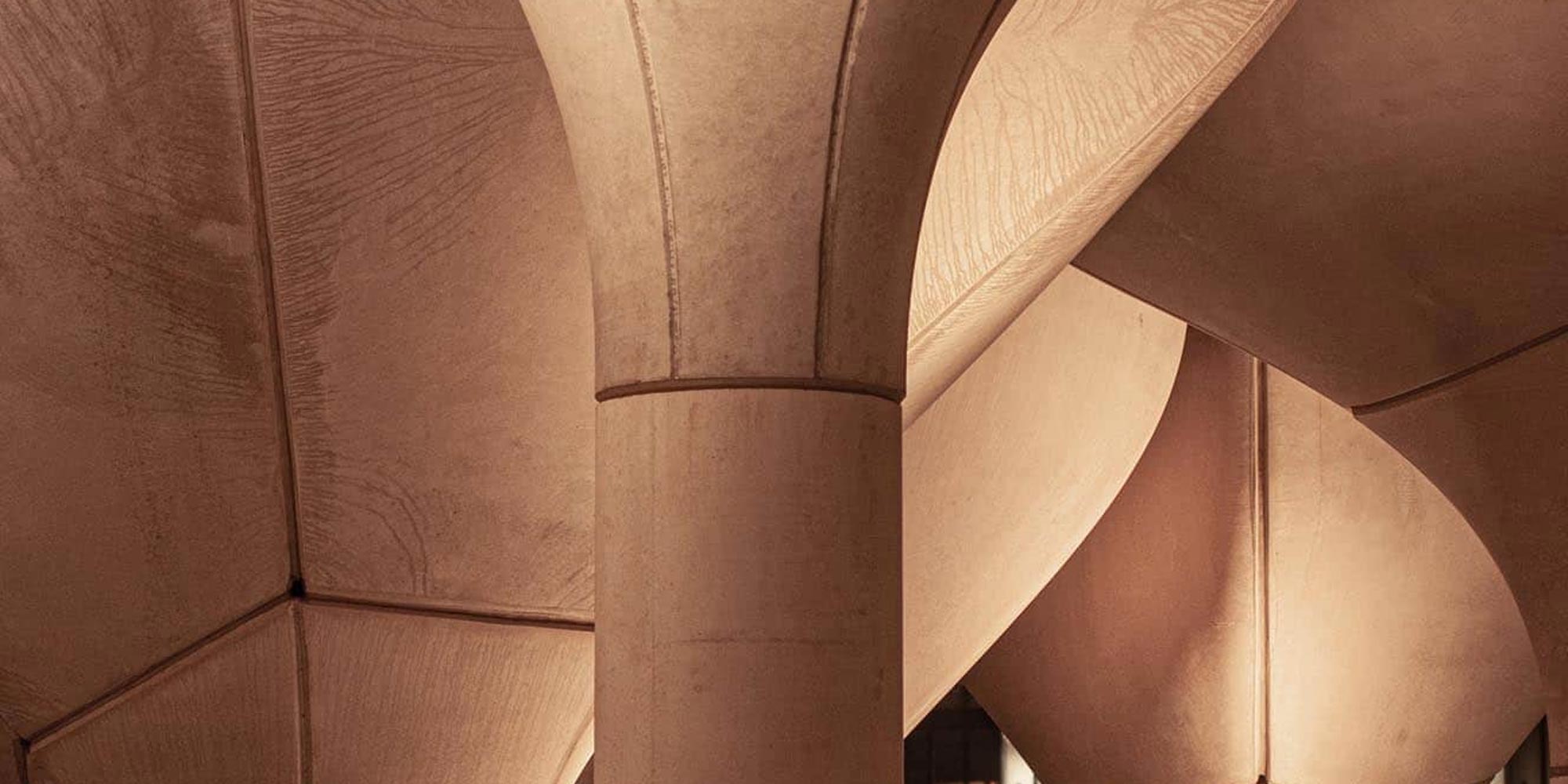 Boca LED fixtures illuminate concrete structures in a public park