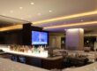 Warm cove lighting in a hotel bar