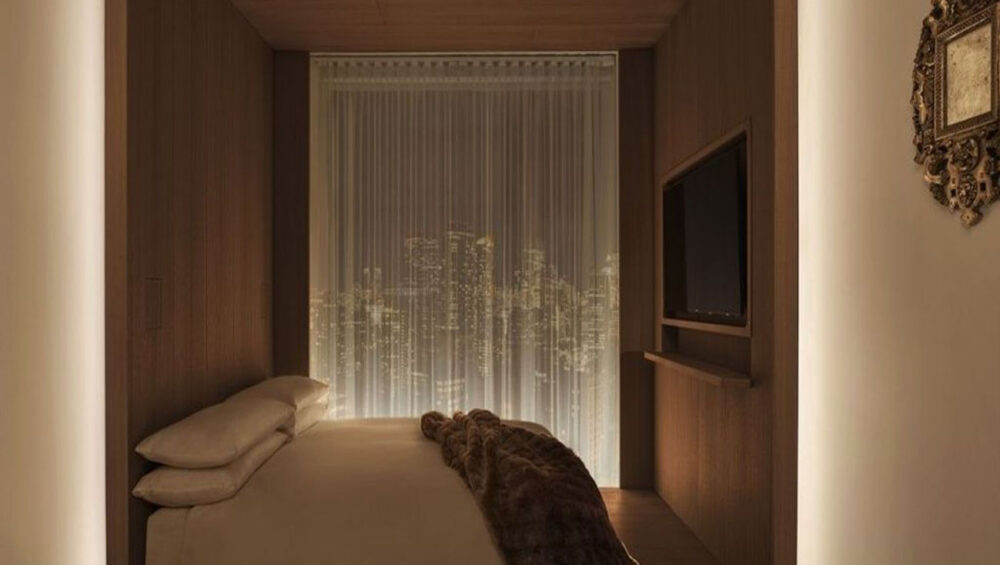 Cove lighting installed in a luxury hotel bedroom