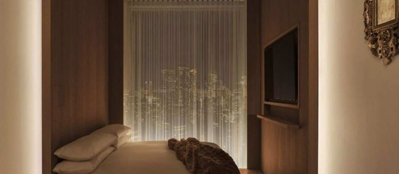Cove lighting installed in a luxury hotel bedroom